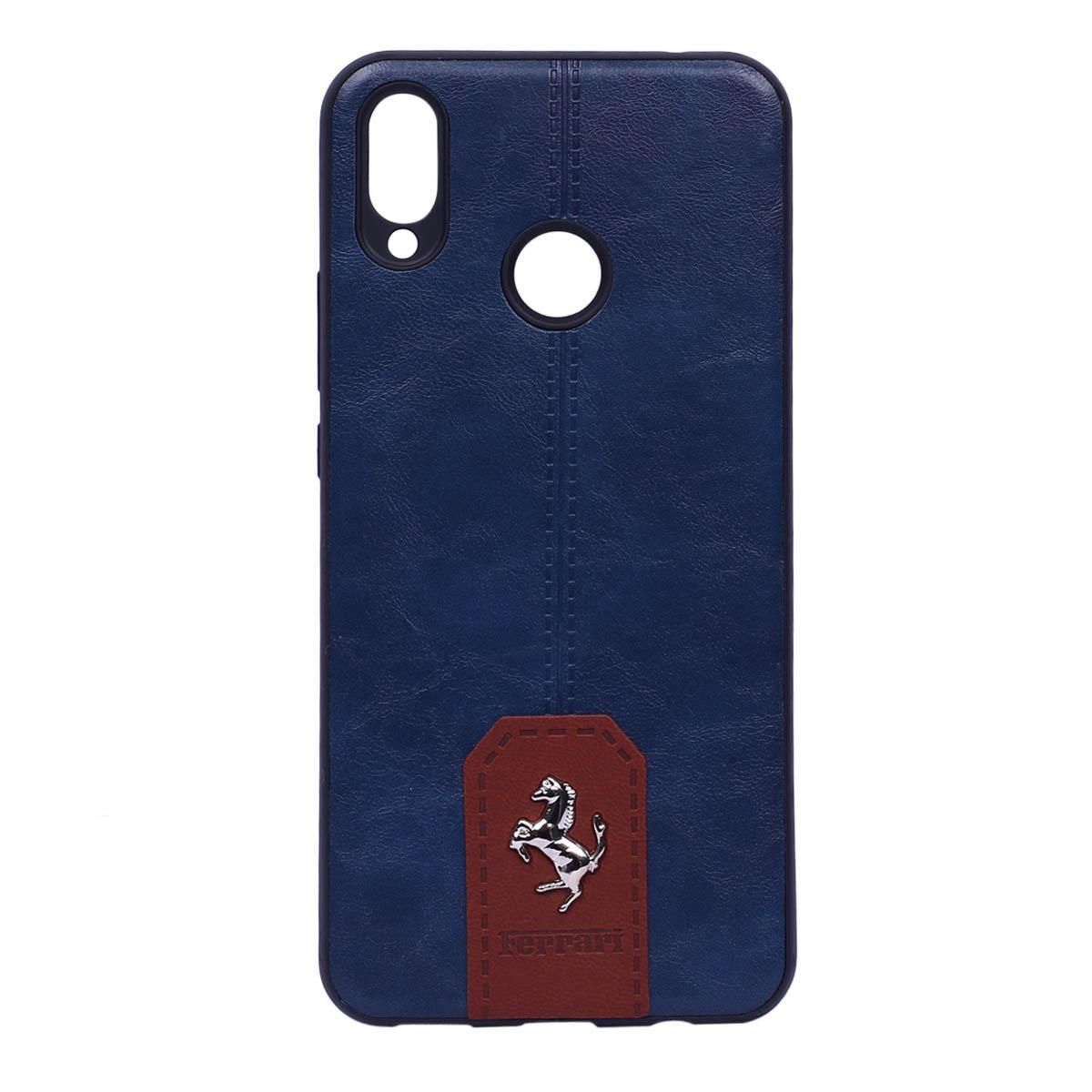 Ferrari Leather Back Case For Huawei Nova 3i - Blue