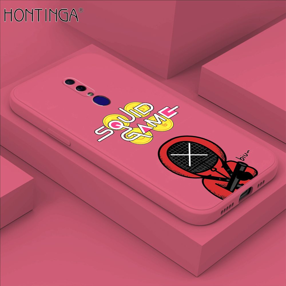 Hontinga for OPPO F11 Case Fashion Cartoon Electric Baton Judge Role Phone Cover Square Liquid Silicone Trend Phone Case