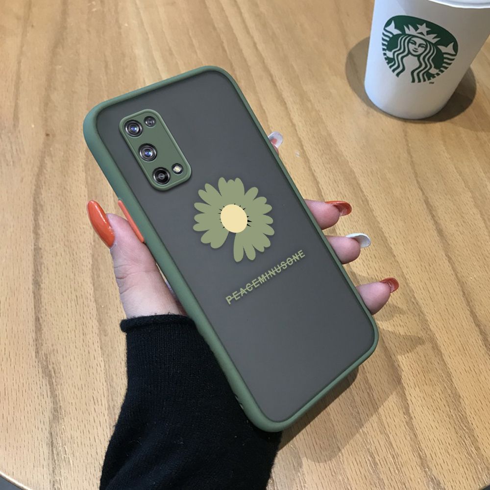Jizetin for Realme X7 Pro 4G / 5G Back Cover Small Fresh Daisies Mobile Phone Case Ultra Thin Full Lens Protection Phone Case for Girl