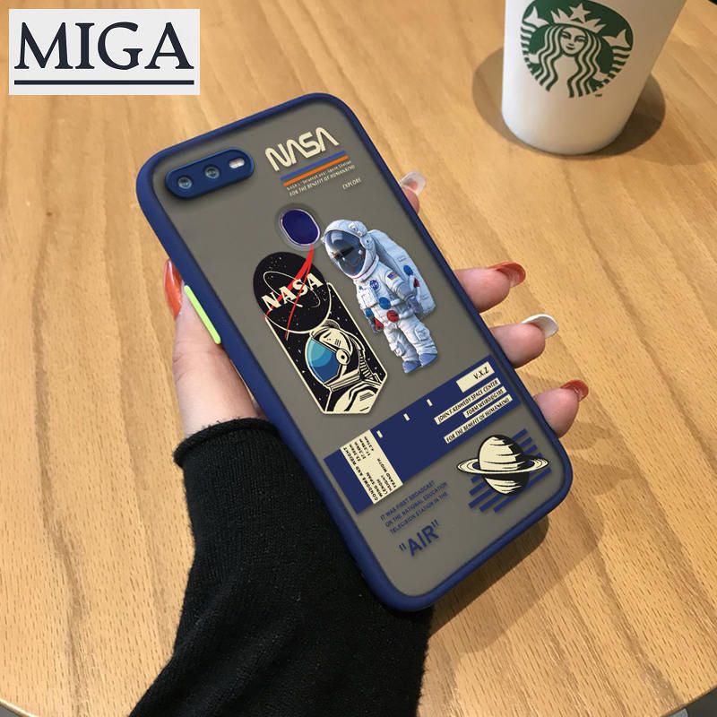 Cellphone Case For OPPO F5 F7 F9 Find X3 X3 Pro 5G Case NASA  Astronaut Frosted Shockproof HandCellphone Case For Boys Scratch Resistant Camera Protect Back Cover
