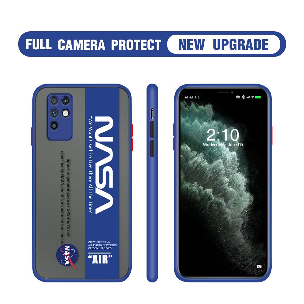 Hontinga for Infinix Note 10 Case Astronaut Space Logo Cases Edge Frosted Transparent Phone Cover