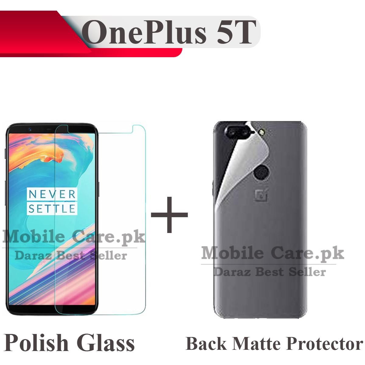 For OnePlus 5T 2-in-1 Combo Pack (Full Screen Protector Tempered Glass +Back Hydrogel Poly)
