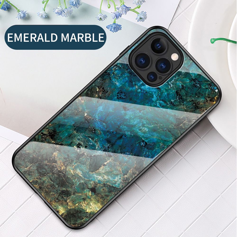 Case for iPhone 12 Pro Max Tempered Glass Protective Layer on the Back and TPU Bumper Anti+shock Shock Absorption Protective Cover