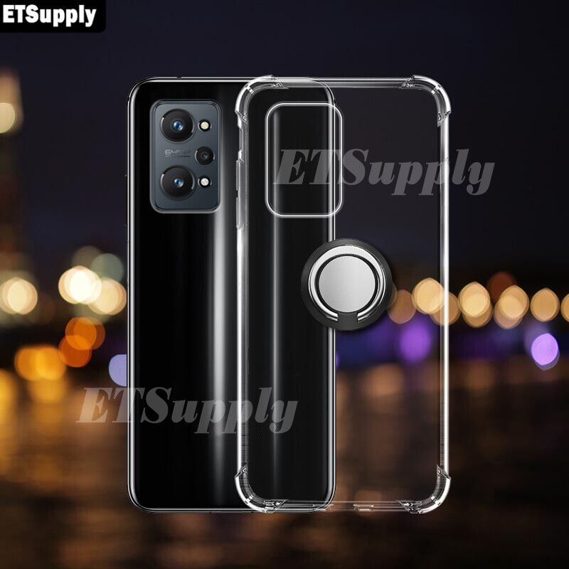 Soft Transparent Case for Realme 9i Magnetic Holder Stand Cover Bracket Magnetic Finger Ring Clear Phone Cover for Realme 9i
