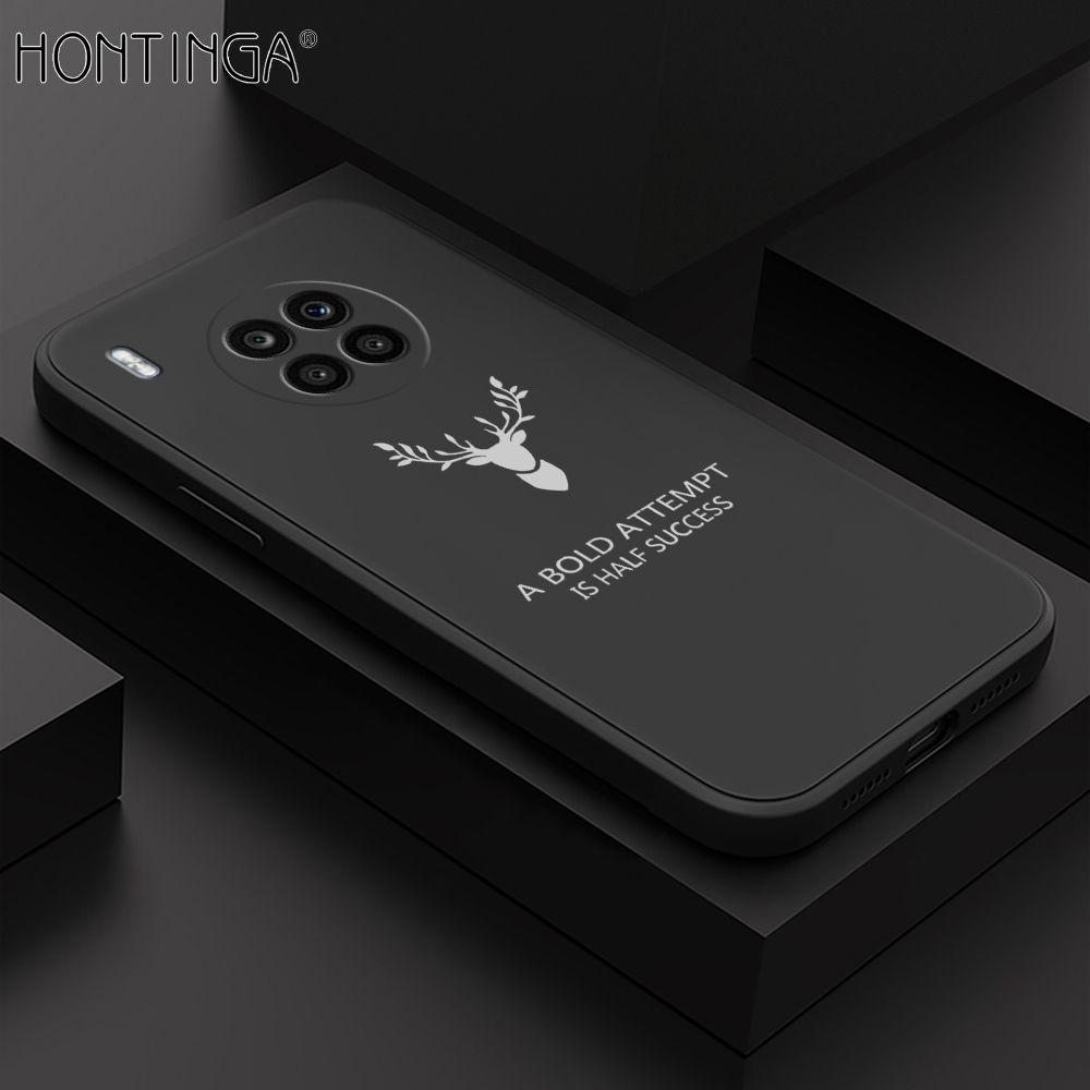 Hontinga for Honor 50 Lite / Huawei Nova 8I Back Cover lucky Pattern Case Square Edge Liquid Silicone Phone Case