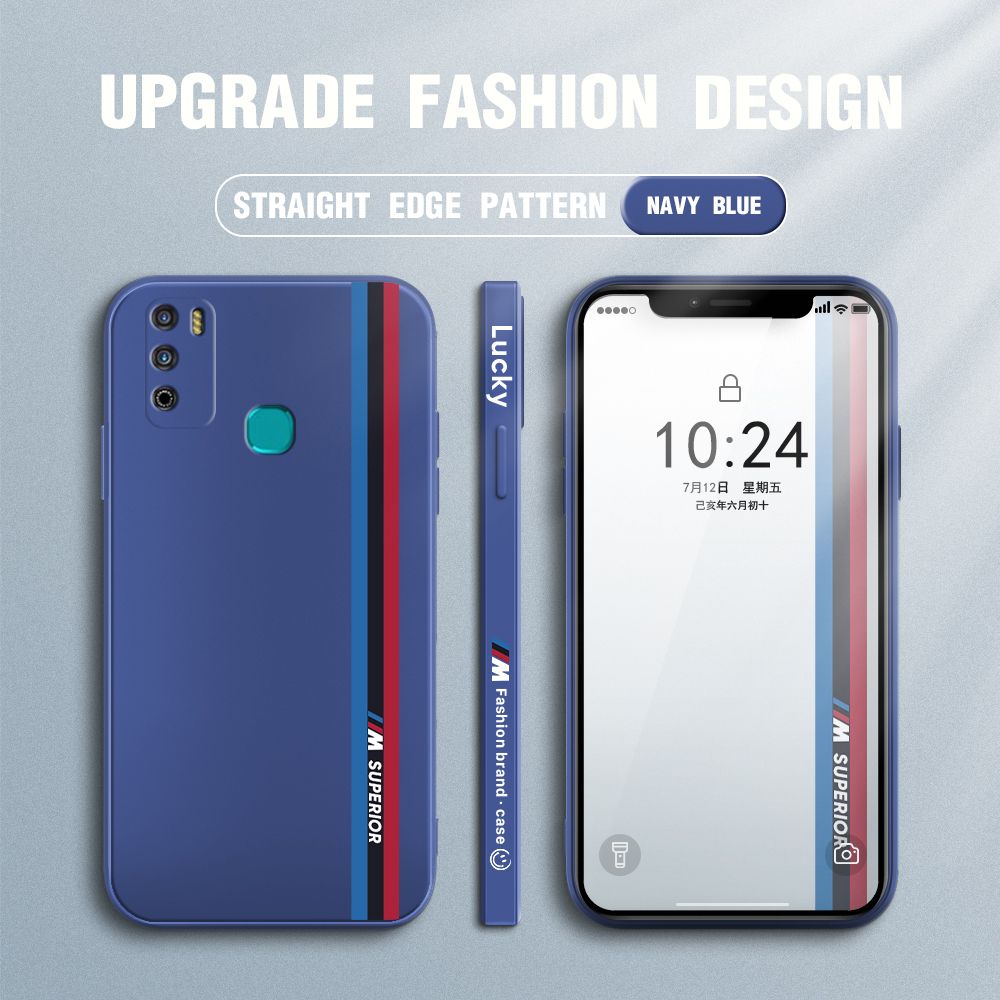 Jizetin for Infinix Hot 9 Play Back Cover Simple Graffiti Track Side Design Liquid Silicone Phone Case Soft Full Camera Protect Phone Cases