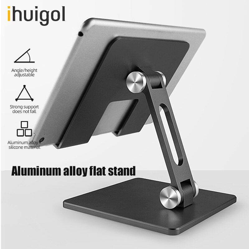 ihuigol Metal Desktop Phone Holder Stand Foldable Adjustable Holder Smartphone Support Tablet Cell Phone For iPhone iPad Samsung