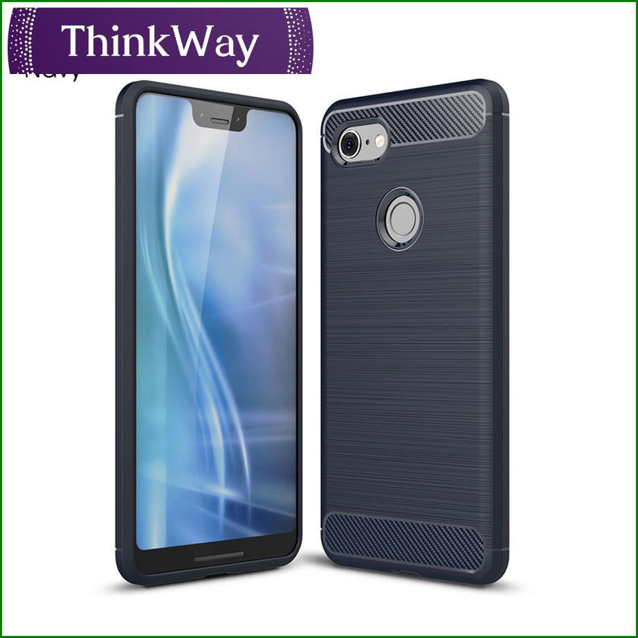 Carbon Fiber Brush Mark Antishock Drop Resistance Silicon Tpu Case Back Cover For Google Pixel 3a & Google Pixel 4
