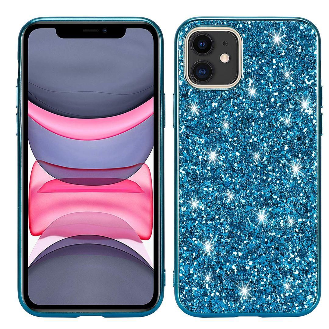For iPhone 11 Hard Luxury Sparkle Glitter Shiny Bling Sequin Electroplate Soft Bumper Case Cover
