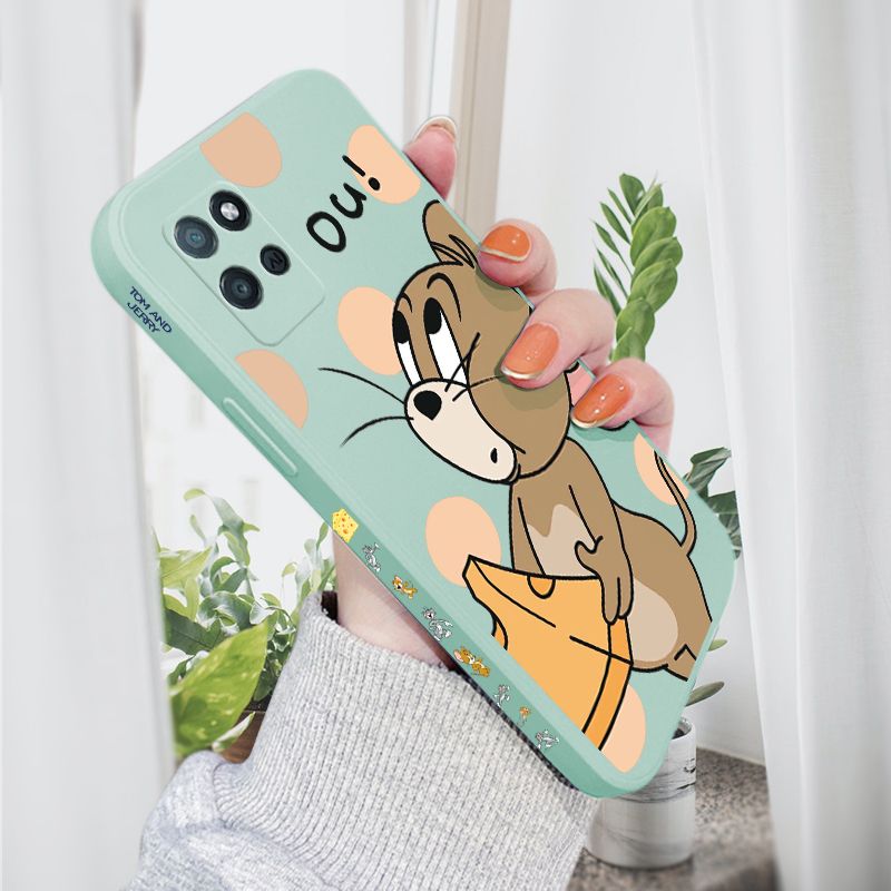 AMORVOR for Realme V11 5G Back Cover Cartoon Cute Lovely Side design Soft Case Liquid Silicone Phone Cases
