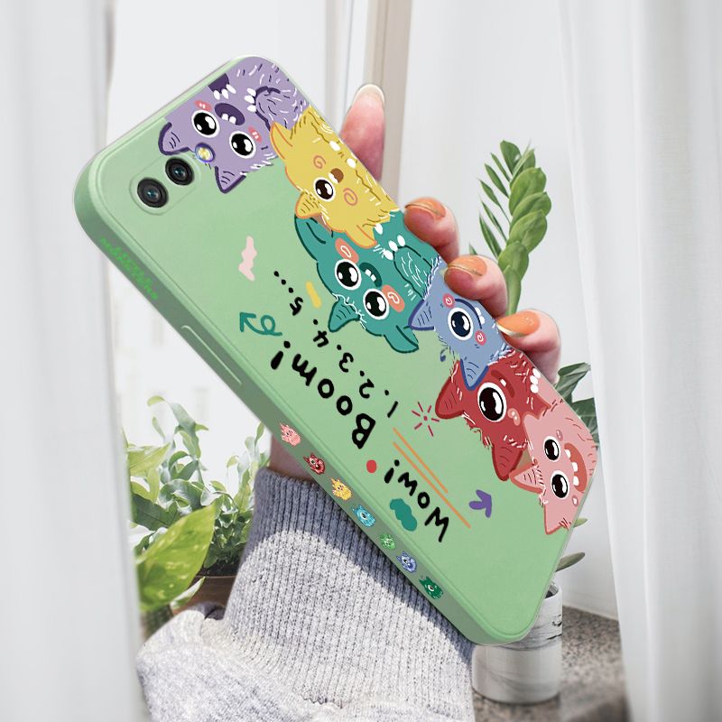 AMORVOR for Honor 10 Back Cover Cute Cartoon Monsters Side design Soft Case Liquid Silicone Phone Cases