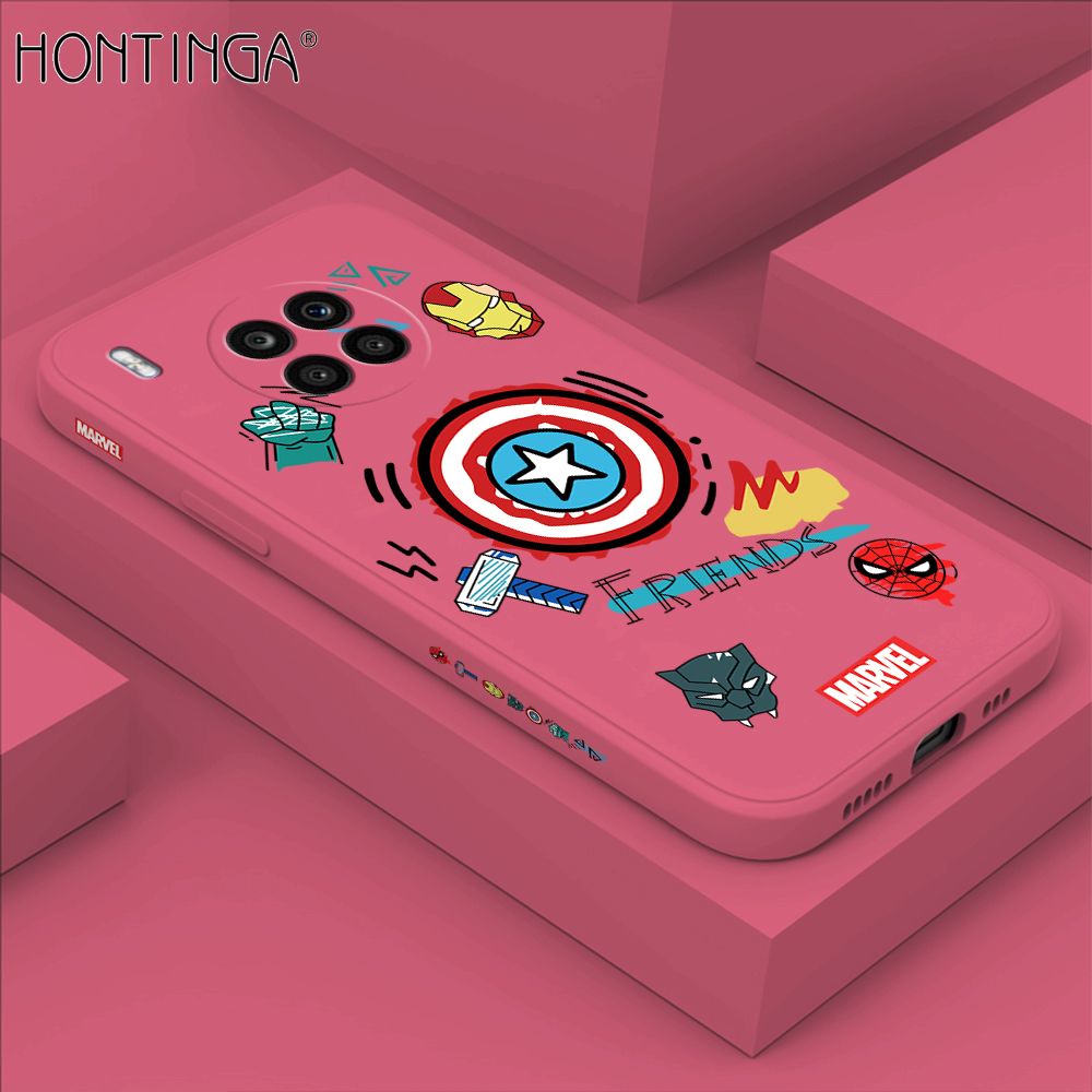 Hontinga for Honor 50 Lite Case Side Design Trendy Cartoon Sign Back Cover Soft Square Edge Pattern Liquid Silicone Phone Cases