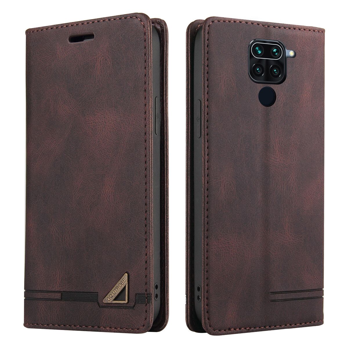 For Xiaomi Redmi Note 9/Redmi 10X 4G Retro Anti-theft Brush Wallet Foldable Built-in Card Slot and Magnetic Closure Protective Case