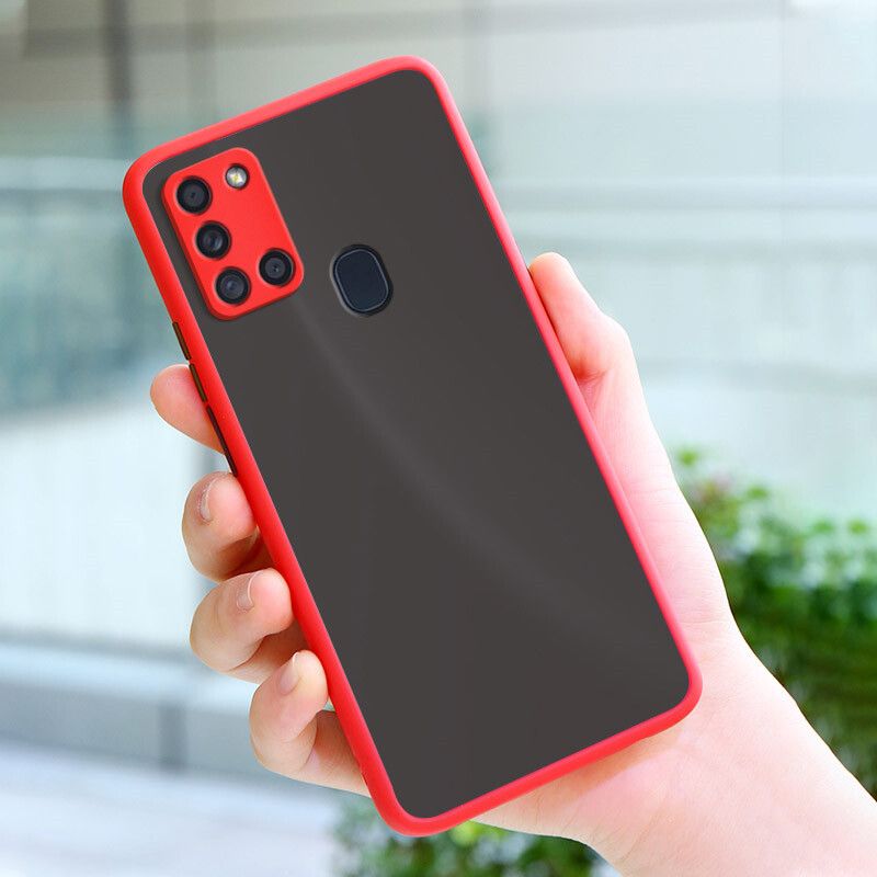 For Samsung Galaxy A21s Back Cover [Camera Lens Protection] Luxury Translucent Matte Protective Case Soft Silicone Bumper Shockproof Mobile Phone Cases
