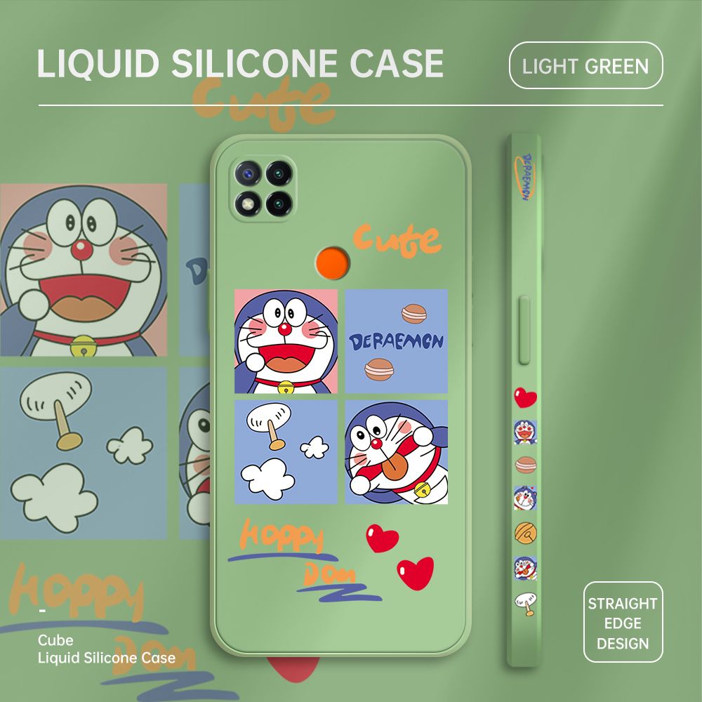 ZeroQiQi for Redmi 9C Case Cartoon Cat Phone Cover Soft Full Lens Protection Case Ultra Thin Soft Liquid Silicone Phone Case