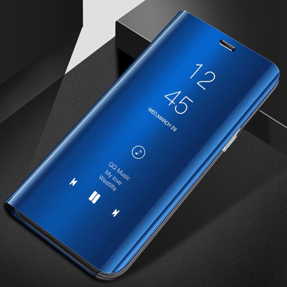 【 ETOP 】 For OPPO F11 F11 Pro A31 A5s A7 A3s A1k A9 2020 A5 2020 A83 A71k F9 F7 Reno 3 Reno Realme C3 C2 5 5i 6 6i 6 Pro Luxury Mirror Surface Smart Case Slim Clear View Mirror Flip Leather Stand Protective Back Cover Casing