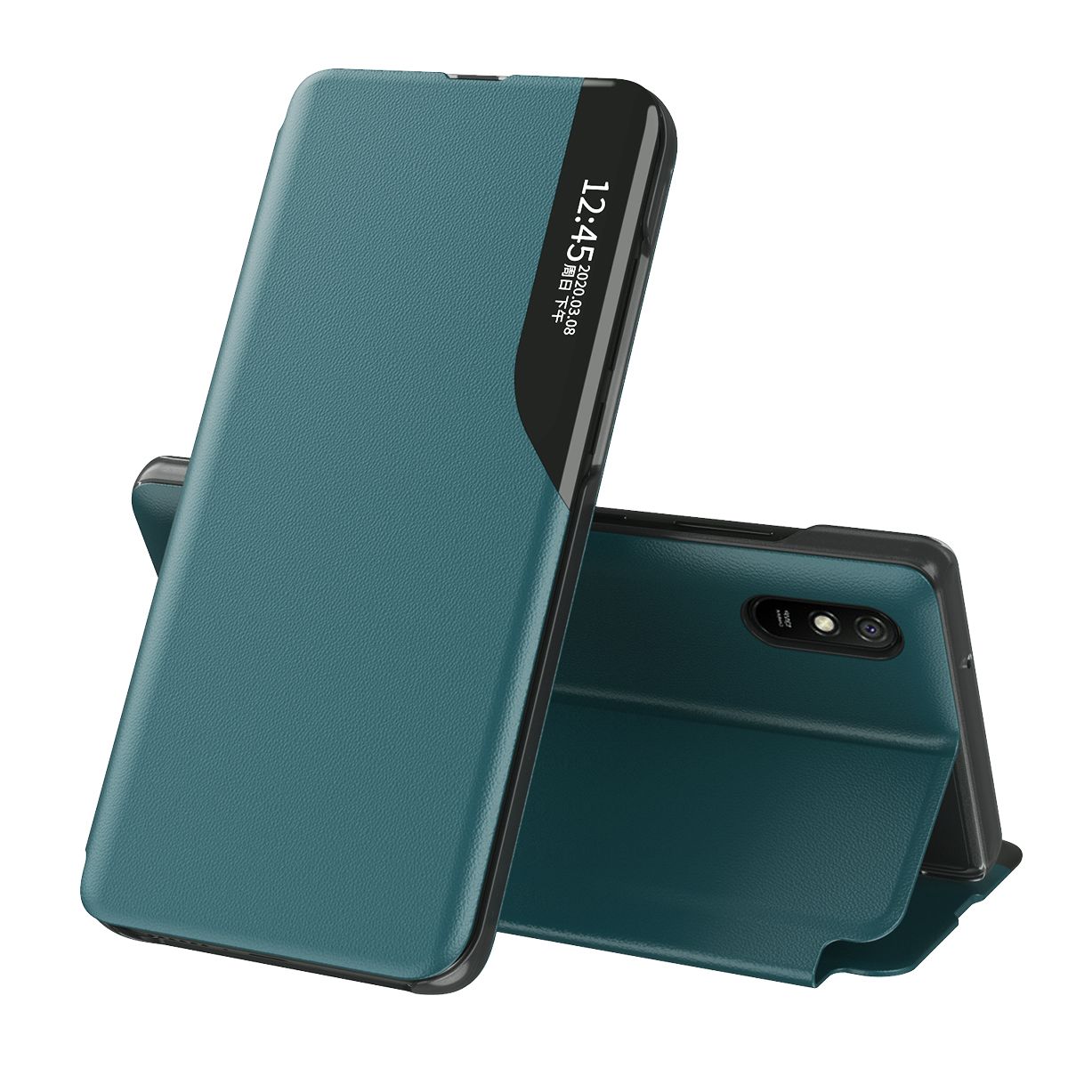Flip Case For Xiaomi Redmi 9A Phone Case Smart Window View Shockproof PU Leahter Cover