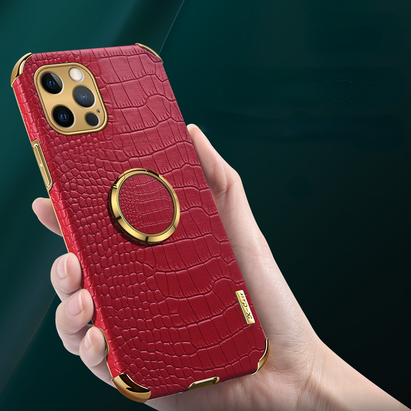 Phone Case iPhone13 Mini Back Cover Crocodile Pattern Leather Cases Soft Cover Ring Stand Holder Cover iPhone13 Mini Case