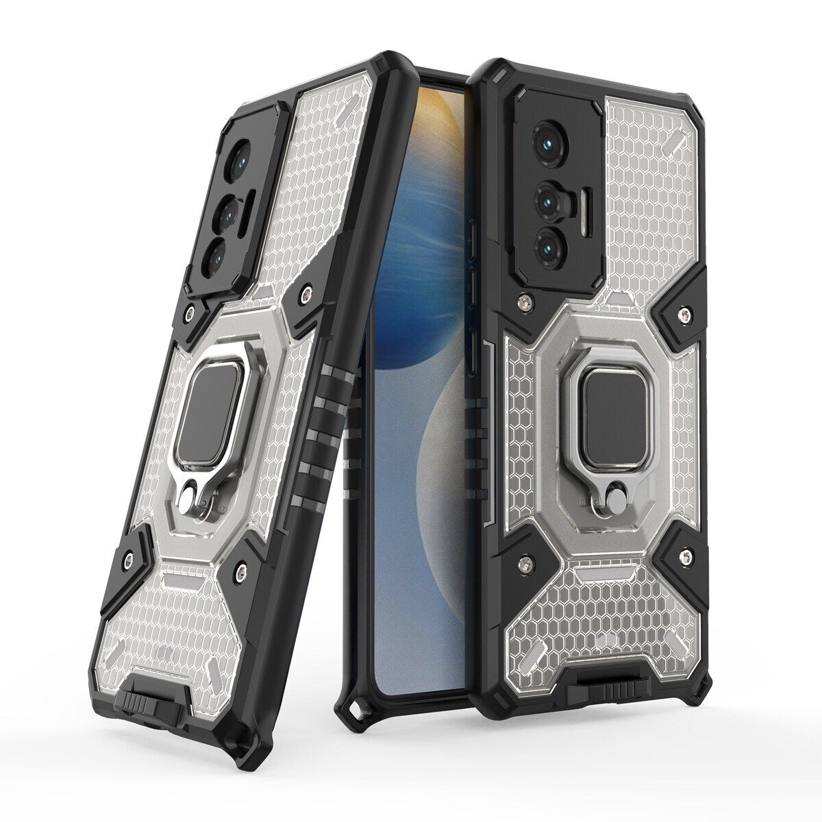 Case for Vivo X70 Latest Type Honeycomb Space Capsule Double Layer Material Protective Cover Compatible with Magnetic Car