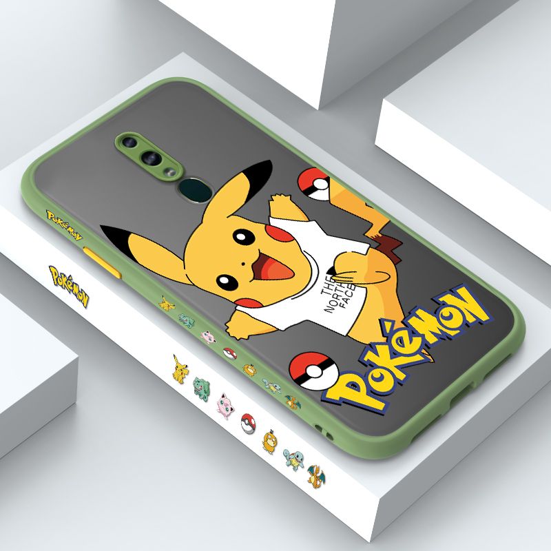 ZeroQiQi for OPPO F11 Case White Clothes Pikachu Side Printing Cover Frosted Ultra Thin Protective Anti Fall Phone Case