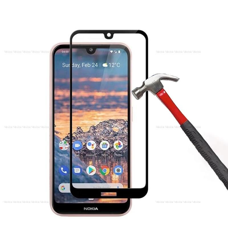 Nokia 2.2 6D Glass Screen Protector - Black and Transparent