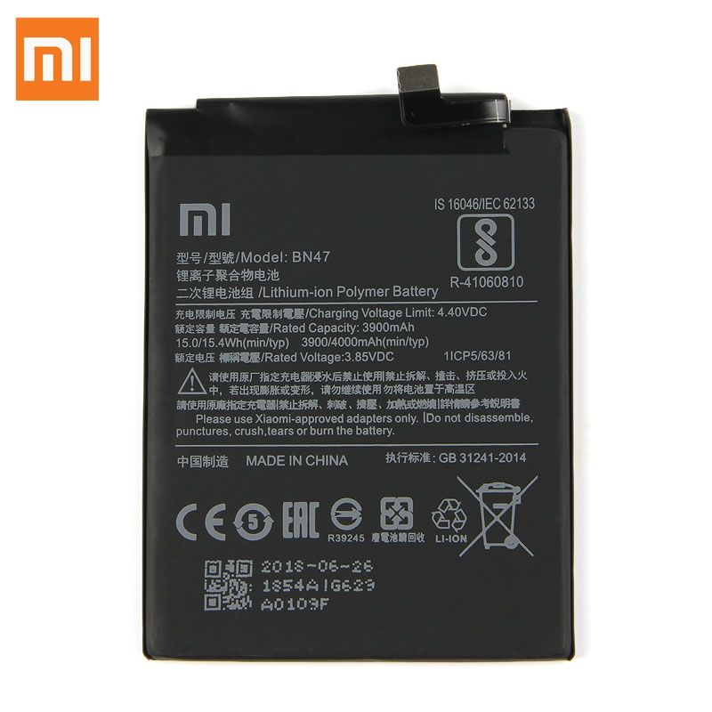 MI Replacement Battery For Xiaomi RedMi 6 Pro Mi A2 lite Phone Battery 4000mAh