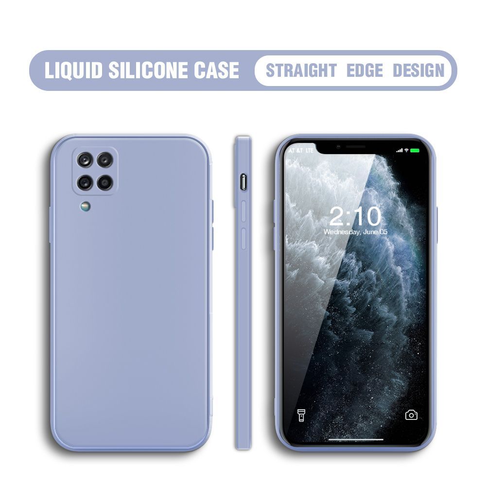 Jizetin for Samsung A42 5G Case Thin Soft Luxury Square Liquid Silicone Phone Case Candy Cover