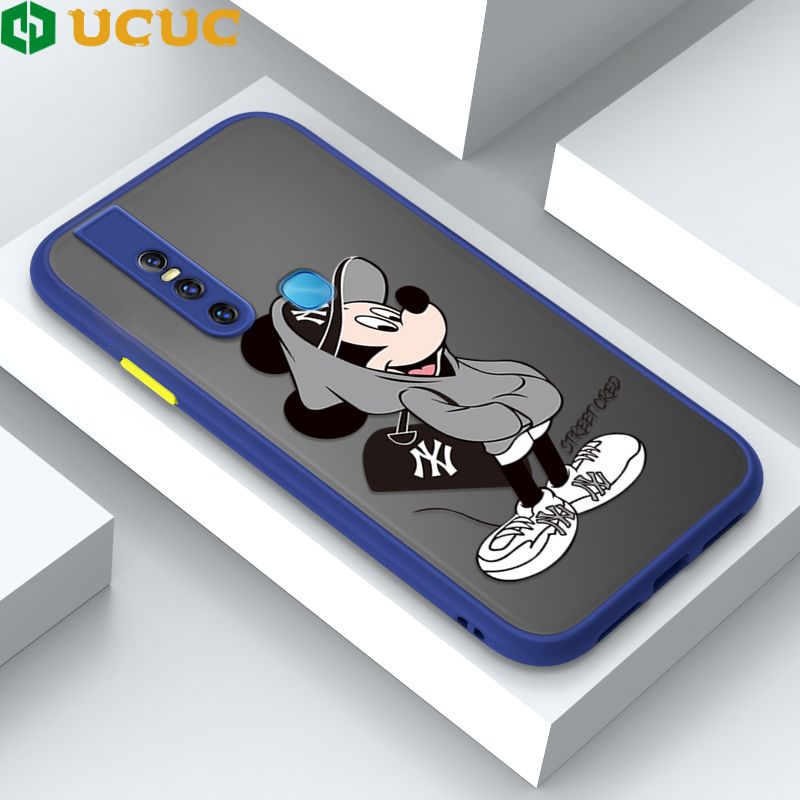 UCUC for Vivo V15 1819 Back Cover Handsome Mouse Frosted Transparent Hard Phone Case Thin Shockproof Full Cover Camera Protect Case