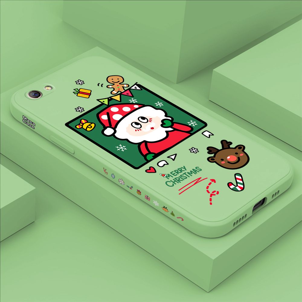 ZeroQiQi for OPPO R9S Plus Case Santa Claus Christmas Gifts Side Printing Cases Soft Liquid Silicone Phone Cover