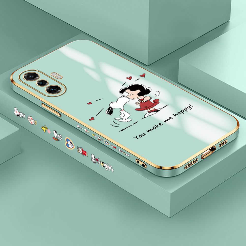 Jizetin (Free Lanyard) Xiaomi Poco F3 GT / Redmi K40 Gaming Case Cute Puppy Little Girl Luxury 6D Plating Soft Casing Silicone Ultra Thin Phone Cover