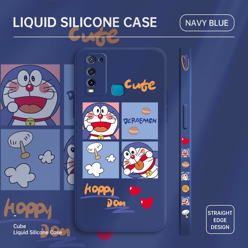 ZeroQiQi for Vivo Y30 Case Cartoon Cat Phone Cover Soft Full Lens Protection Case Ultra Thin Soft Liquid Silicone Phone Case