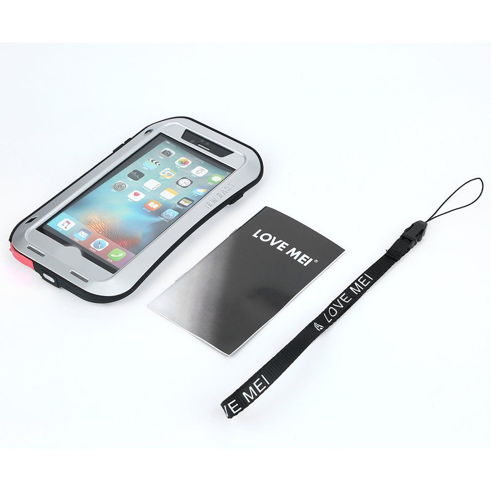 Love Mei Powerful Small Waist For Iphone 6 Plus/6S Plus Protective Case Silver
