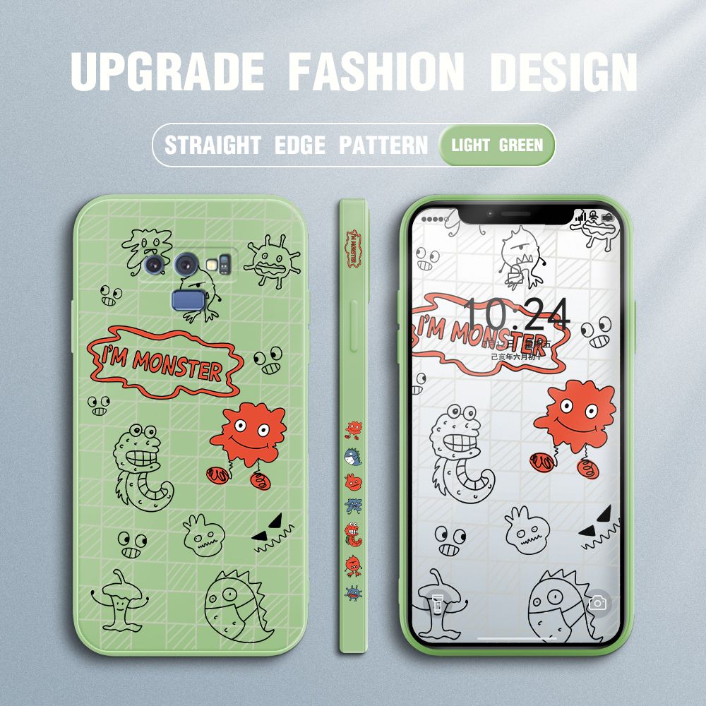 Jizetin for Samsung Galaxy Note 9 Case Side Design Phone Cover Printed Text “I Am Monster ” Cover Square Edge Pattern Liquid Silicone Trend Case
