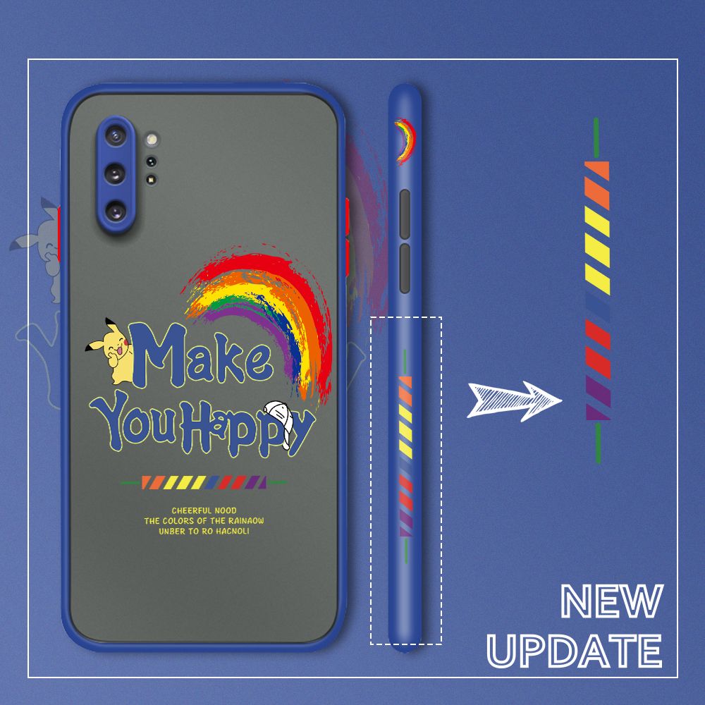UCUC for Samsung Galaxy Note 10 Plus Back Cover Rainbow Pikachu Side Printed Design Phone Case Ultra Thin Frosted Cover Shockproof Phone Cover