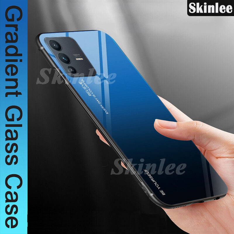 Phone Case VIVO V23 Tempered Glass Protector Cases for VIVO V23 Phone Cover Cases Aurora Mirror Back Cover