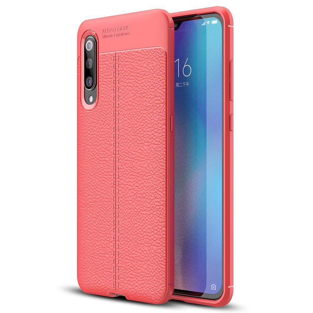 Shockproof Case For Xiaomi Mi 9 Leather Texture Soft Silicone Phone Back Cover