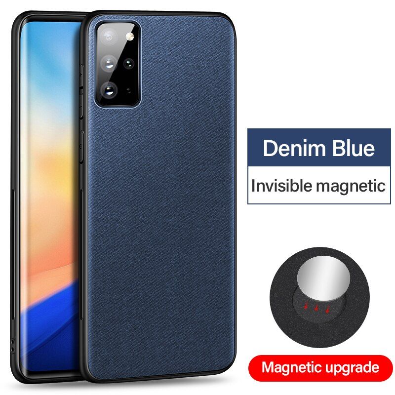 Ultra-thin Cloth Magnetic Phone Case For Samsung Galaxy S21 S20 S10 S9 Note 20 10 9 8 Plus Silicone Cover