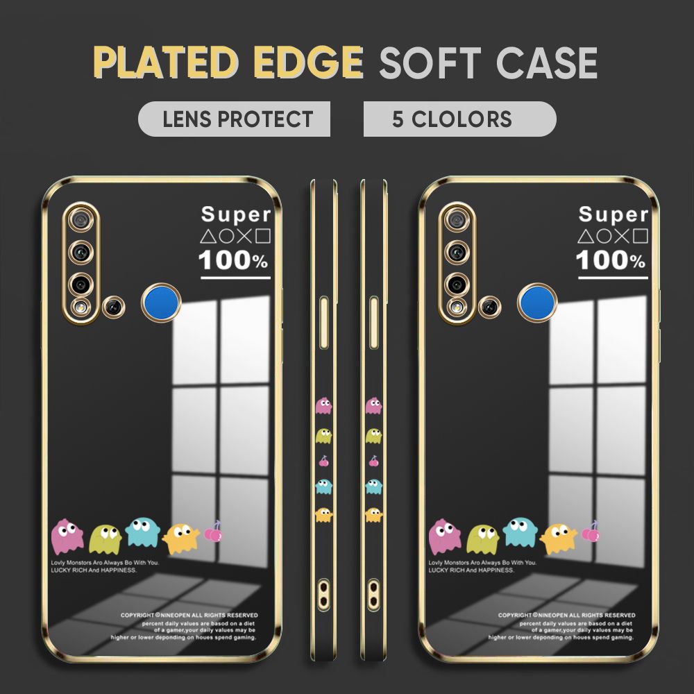Luxury 6D Plating Case for Huawei P20 Lite 2019 Back Cover Game Little Monster Side Pattern Soft Silicone Square Phone Cases