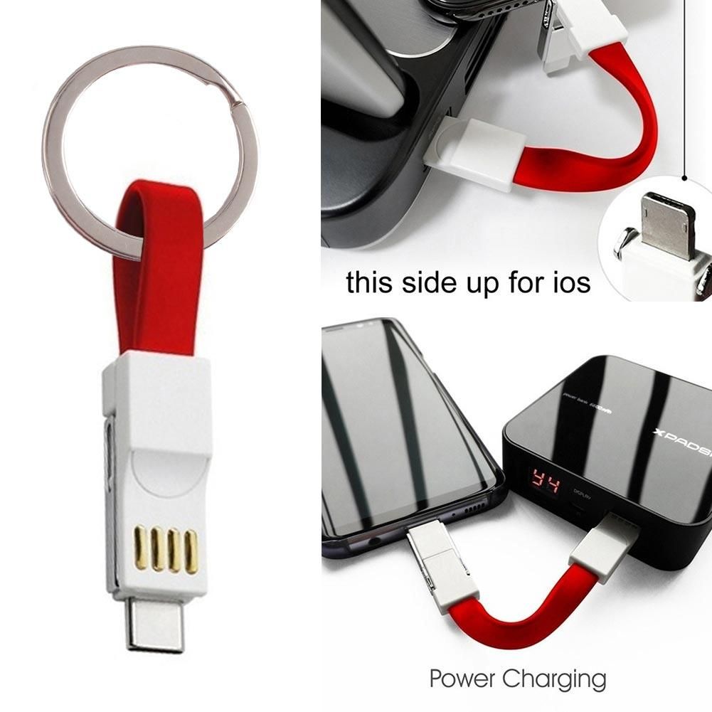Micro Usb Lightning Cable 3 In 1 Lightning Micro Type C Portable Short Fast Charging Cord Magnetic Less