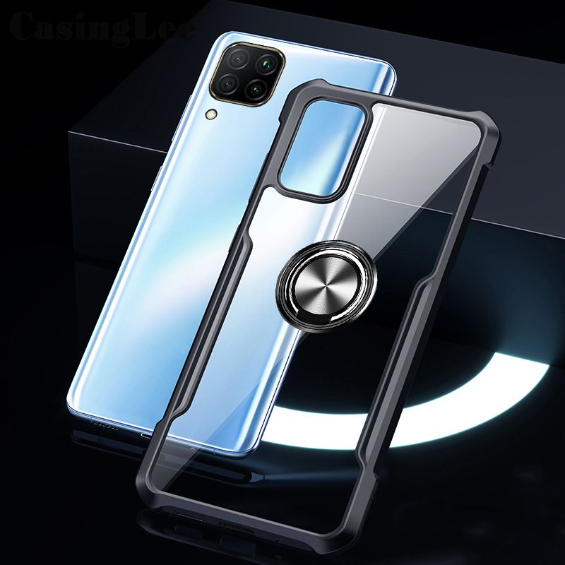 Protect Cover For Galaxy A42 Case Clear Transparent Shockproof Car Magnetic Holder Ring Back Cover Samsung A42 Phone Cases