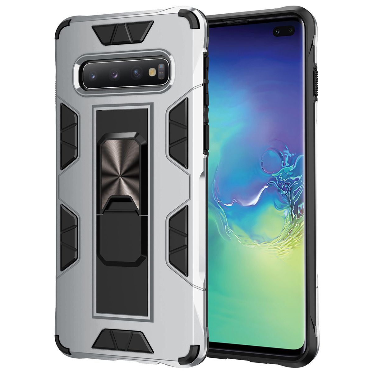 For Samsung Galaxy S10 Plus Phone Case Armor Magentic Ring Car Holder Cover