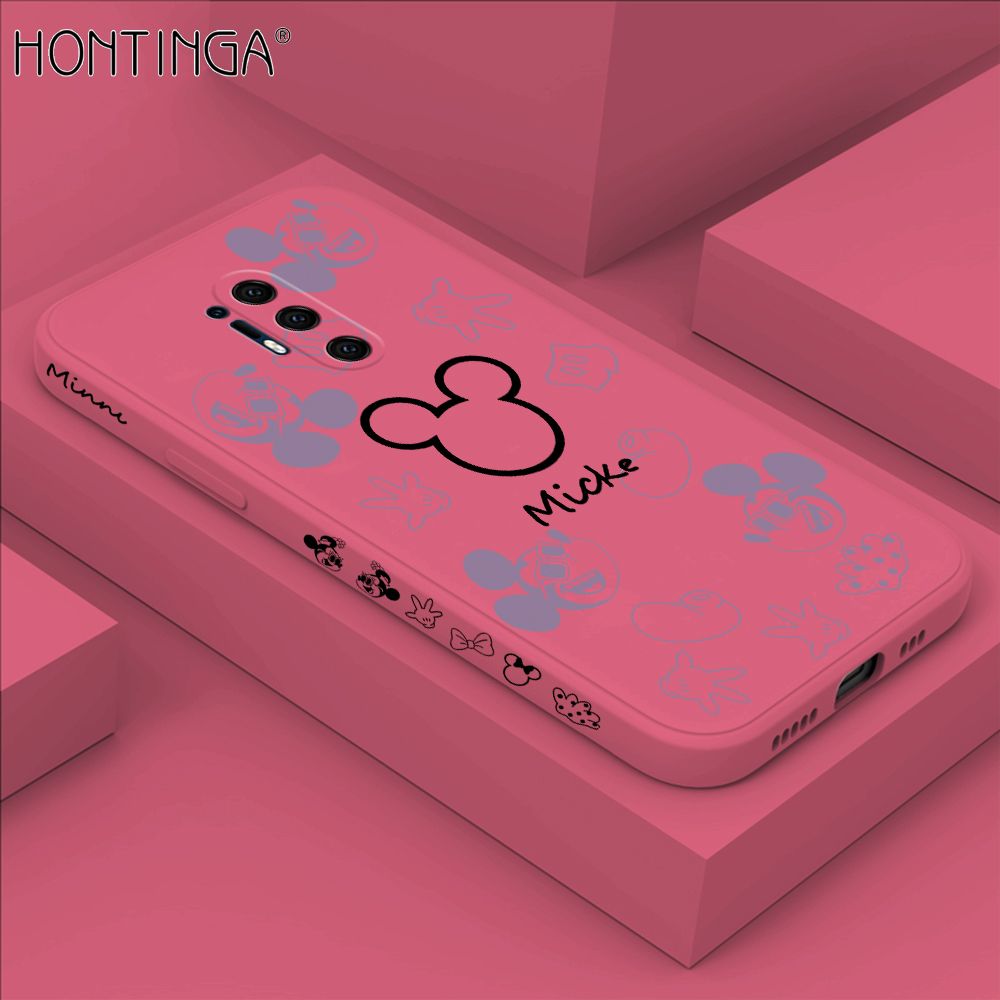 Hontinga for OnePlus 8 Pro Case Side Design Cute Mouse Avatar Back Cover Soft Square Edge Pattern Liquid Silicone Trend Phone Cases