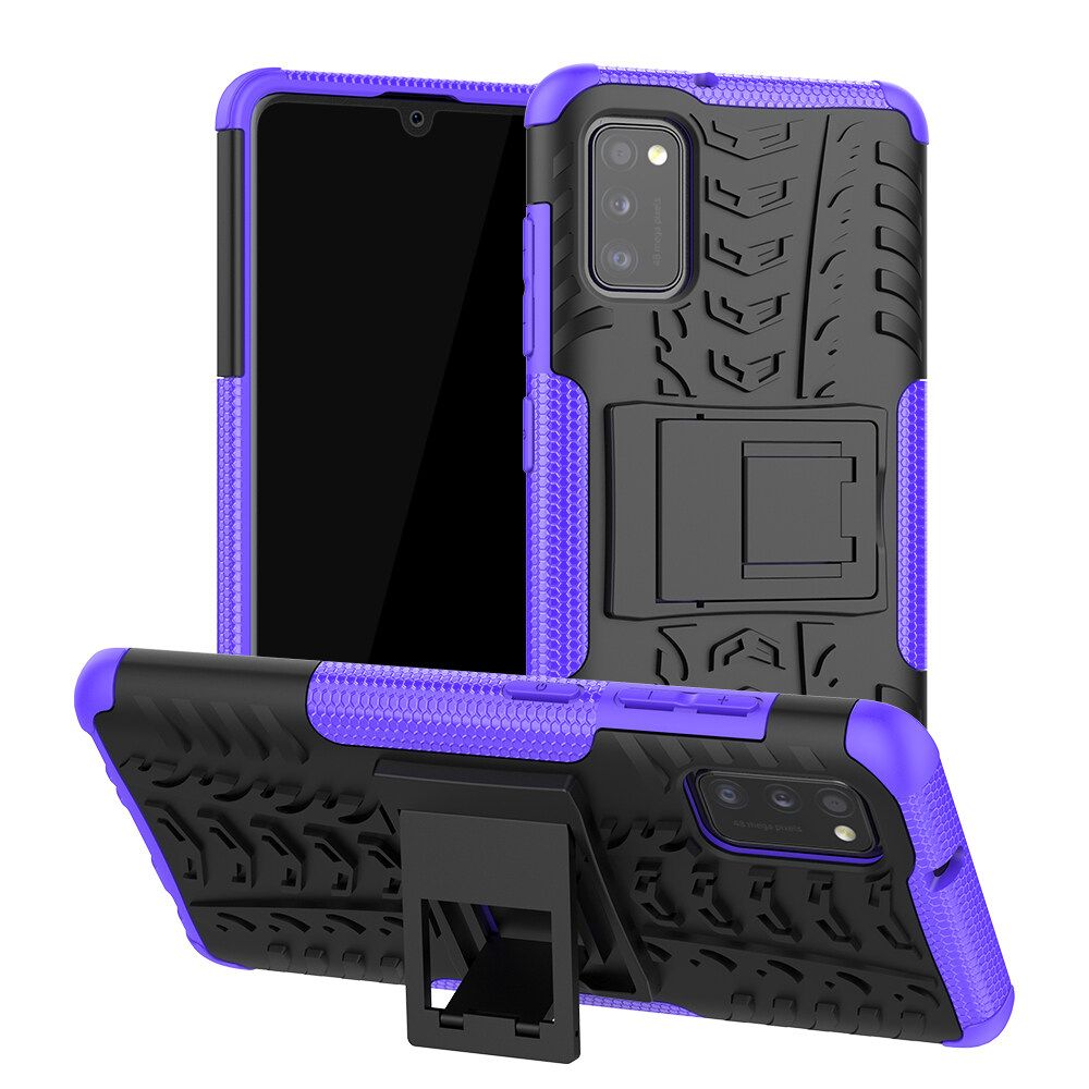 For Samsung Galaxy A41 Dual Layer Heavy Duty Armor Tough Hybrid Shockproof Stand Protective Case Cover