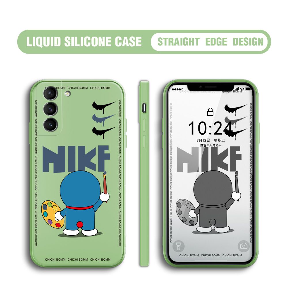 BILI for Samsung Galaxy S21 Plus 5G Back Cover Cartoon Clown Multicolor Liquid Silicone Phone Case Soft Square Lens Protection Phone Cases