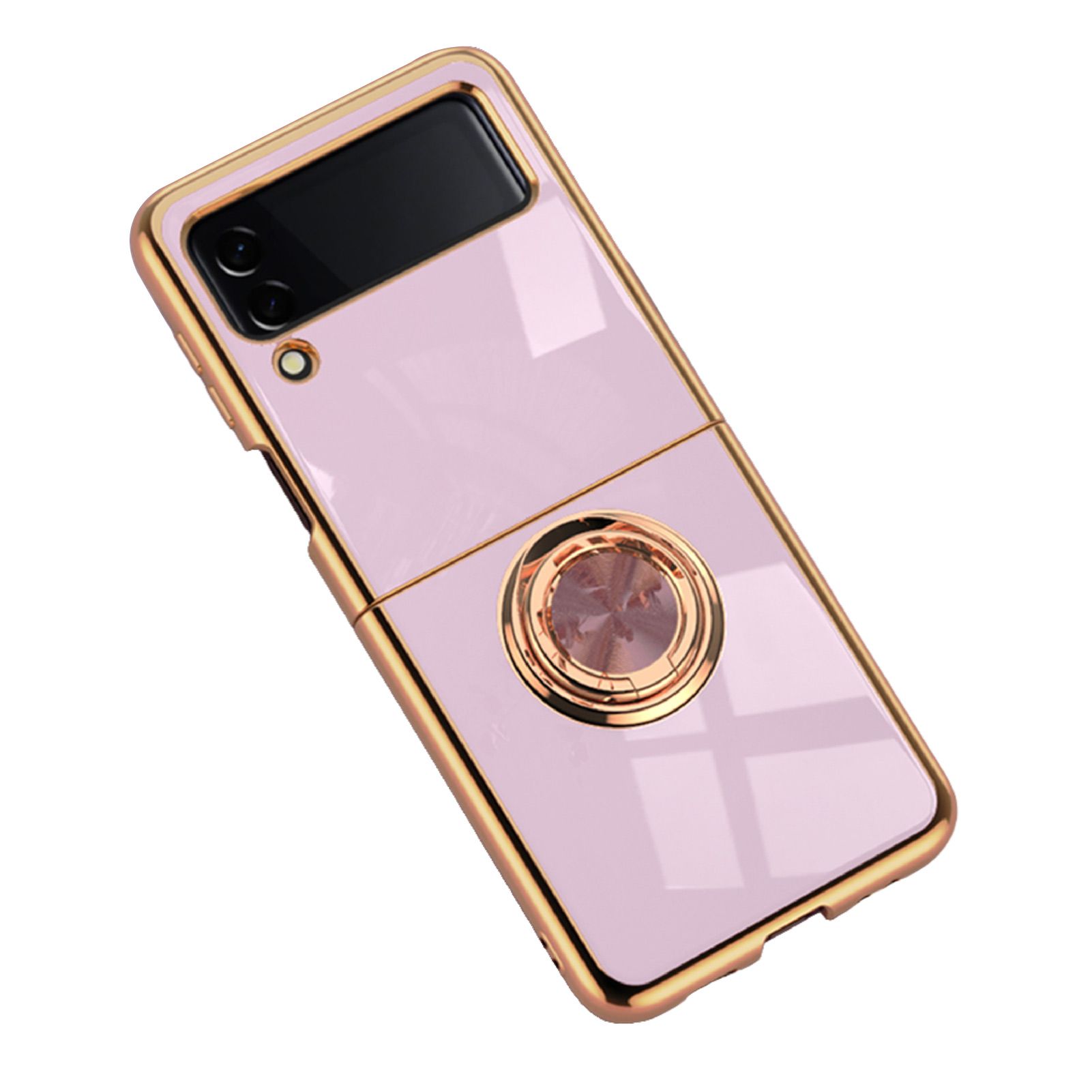 Phone Protective Cover Anti-scratch Full Closure Magnetic Folding Protective Case with Finger Ring Holder