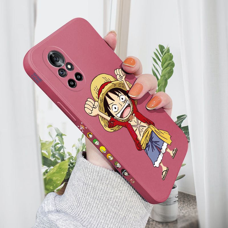 AMORVOR for Huawei Nova 8 Back Cover Anime One-Piece Luffy Side design Soft Case Liquid Silicone Phone Cases