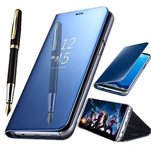 Clear View Mirror Leather Flip Cover for Redmi S2 - Black