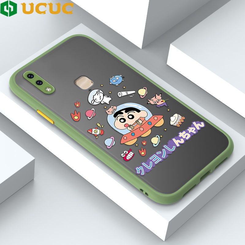 UCUC for Vivo Y85 V9 Z1 Z1i Back Cover Spaceship Shinchan Frosted Transparent Hard Phone Case Thin Shockproof Full Cover Camera Protect Case