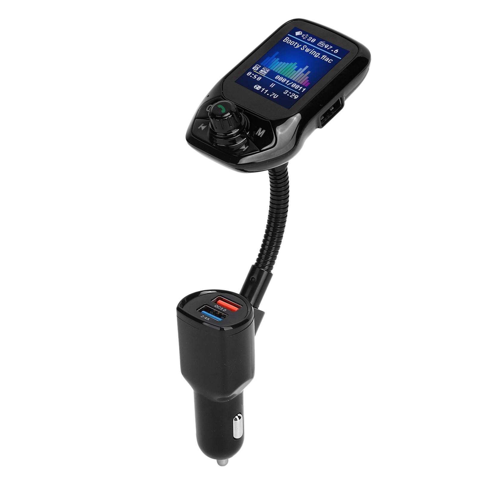 CarMeng La T43 Car Bluetooth MP3 Music Player Dual Port In‑Car QC3.0 Fast Charging