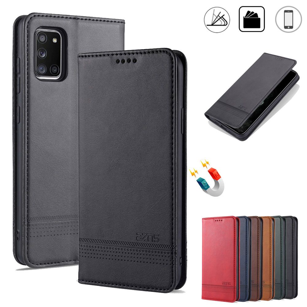 For Samsung Galaxy A01 / A01 Core / M01 Core / A11 / M11 / A21 / A21S / A31 / A51 / A71 Phone Case Leather Wallet Card Slots Flip Cover Shockproof Cellphone Cases Shell
